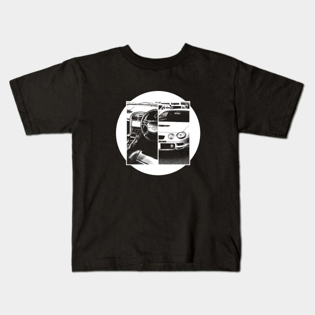 TOYOTA CELICA GT-FOUR ST205 Black 'N White 5 (Black Version) Kids T-Shirt by Cero